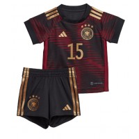 Koszulka piłkarska Niemcy Niklas Sule #15 Strój wyjazdowy dla dzieci MŚ 2022 tanio Krótki Rękaw (+ Krótkie spodenki)